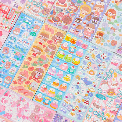 200p Kawaii Stickers for Kids Cute Stationary Aesthetic Diary Decoration Art Supplies Stickers for Scrapbooking Lot Korean Paper - Smarsty