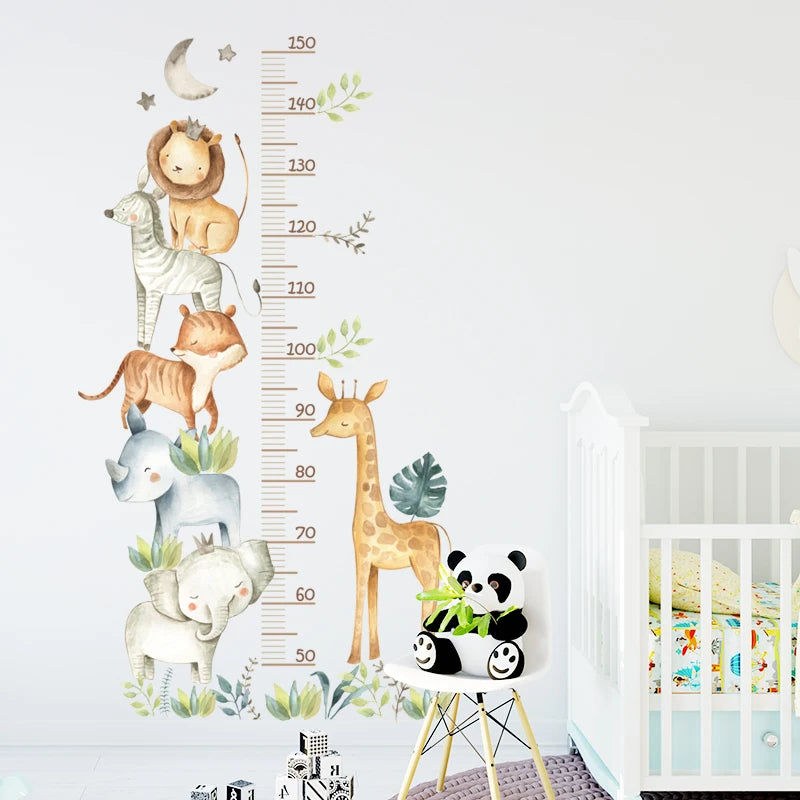 Cartoon Animal Height Ruler Wall Stickers for Kids Room - Smarsty