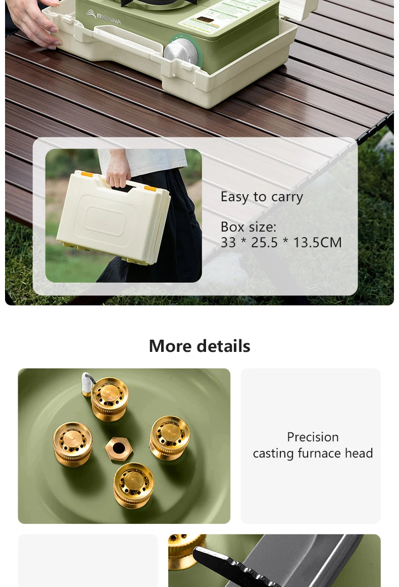 BISINNA Camping Gas Stove 5800W High Firepower Outdoor Portable Cassette Burner for Picnic Hiking Trekking
