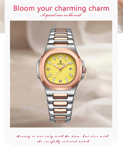 POEDAGAR Luxury Square Watch For Woman Luminous Waterproof Date Ladies Watch Elegant Women's Quartz Watches Simple Female Clock - Smarsty