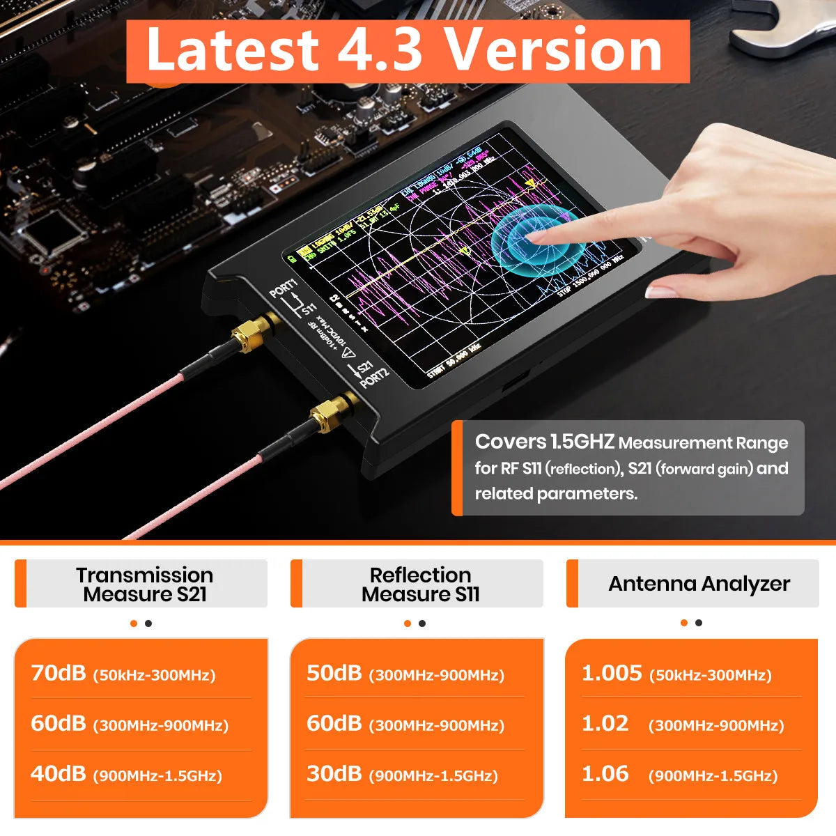 2024 NanoVNA-H4 Vector Network Analyzer with SD Card Slot - Smarsty