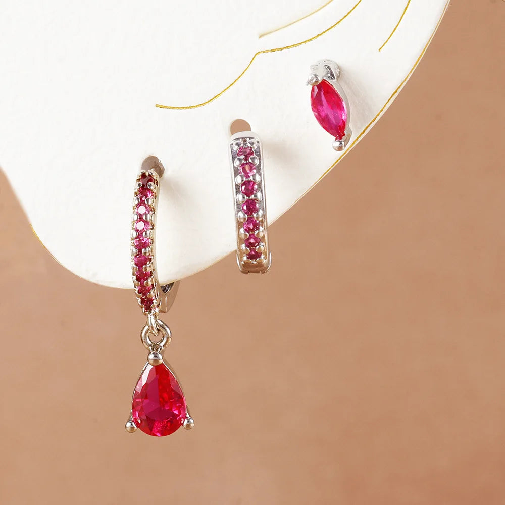 3 Piece Stainless Steel Star Drop Earrings Set for Women - Smarsty