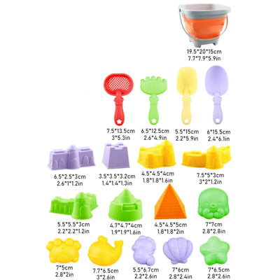 Children's Sand Digging Toy Set Beach Play Water And Sand Folding Bucket Shovel Mold Summer Gift Random Colors Styles by Smarsty