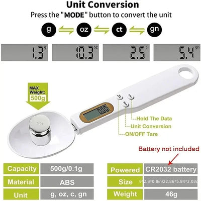 Digital Kitchen Scale Measuring Spoon with LED Display - Smarsty