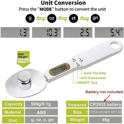 Digital Kitchen Scale Measuring Spoon with LED Display - Smarsty
