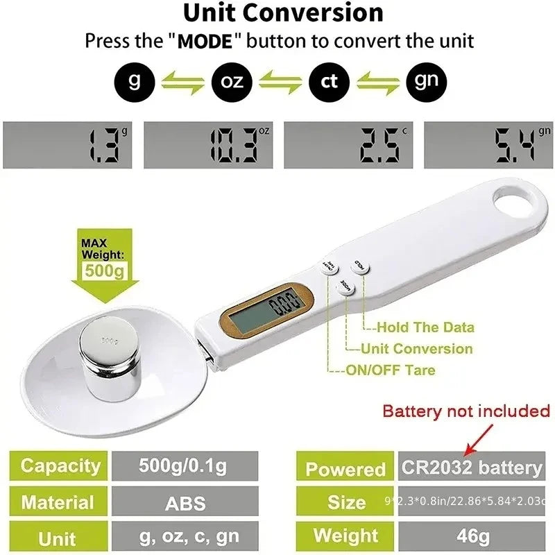 Digital Kitchen Scale Measuring Spoon with LED Display - Smarsty