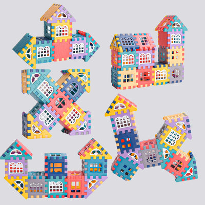 Large scale house building block simulation window design, kindergarten construction, creation of boys and girls large house bui - Smarsty