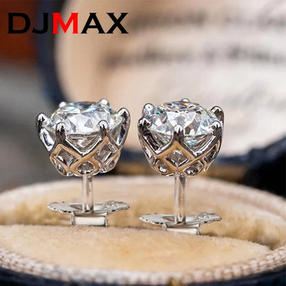 Moissanite Studs 0.5 To 2Ct Sterling Silver Screw Back - Smarsty