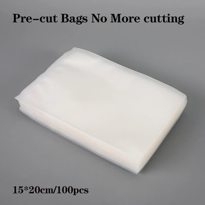 100 Premium Vacuum Sealer Bags, Sealing, Freshness, Compression, Kitchen Vacuum Bags, Food Vacuum Sealer Food Storage Bags