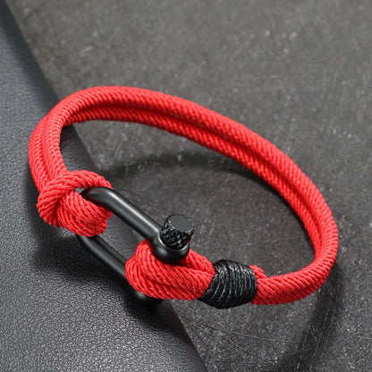 Stylish Nautical Wrap Bracelet for Men with Stainless Steel Buckle - Smarsty