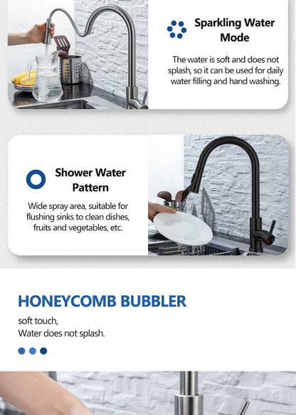 DQOK Smart Touch Control Kitchen Faucet with Pull Out Spray - Smarsty