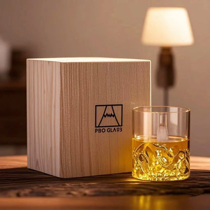 Japanese Glass Glacier Mountain Teacup Mt. Fuji Heat-resistant Glass Teacup Office Handy Retro Wine Glass Whisky Cup Home