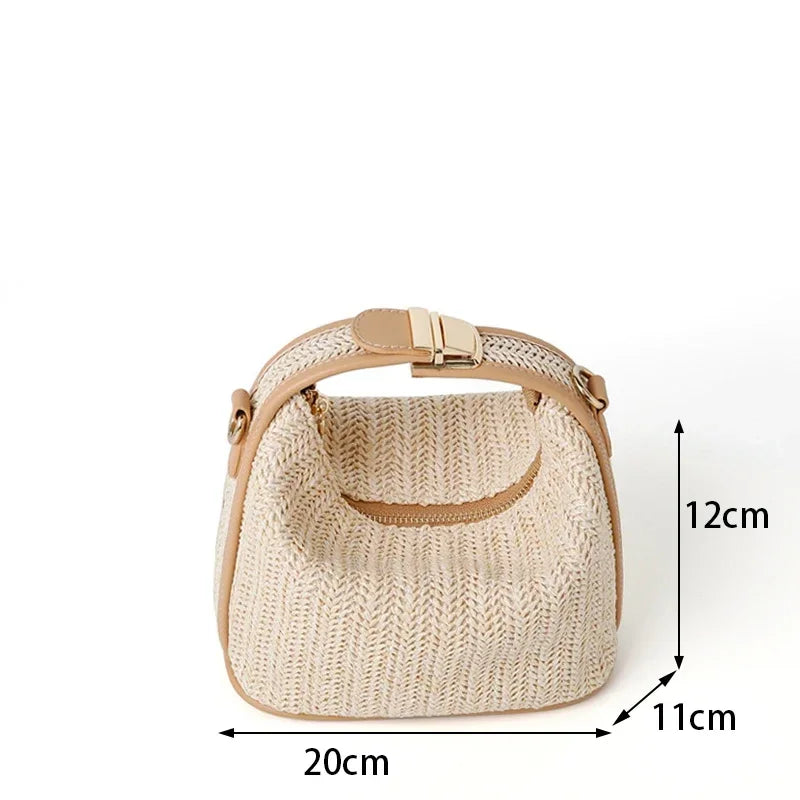 Yogodlns Summer Small Straw Handbag Crossbody Beach Bag - Smarsty