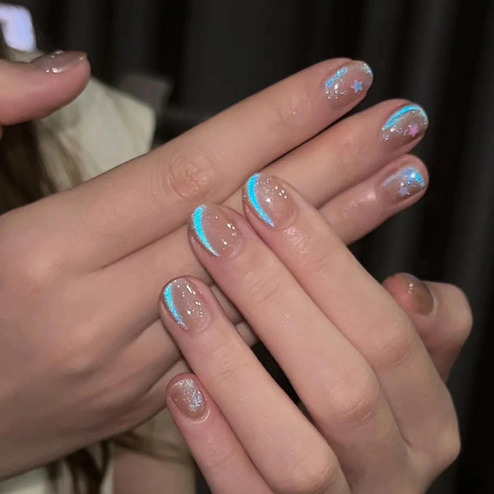 Aurora Blue Cat Eye Magnetic Gel Nail Polish - Smarsty