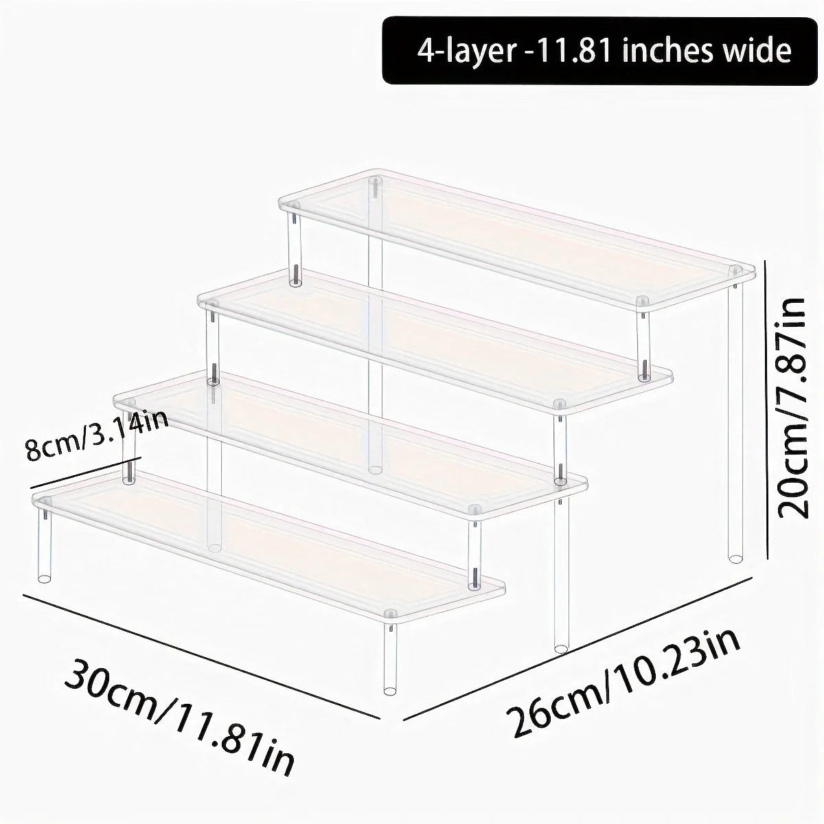1pc,Multilayer acrylic transparent display rack, desk storage rack, suitable for cosmetics, perfume, dolls, nail polish shelf by Smarsty