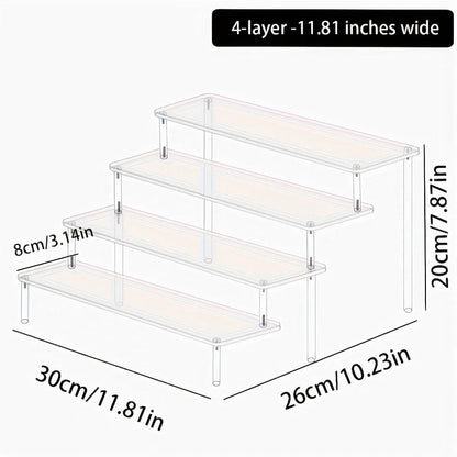 1pc,Multilayer acrylic transparent display rack, desk storage rack, suitable for cosmetics, perfume, dolls, nail polish shelf by Smarsty