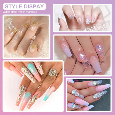 Acrylic Nail Kit for Beginners 3Color Acrylic Powder and 75ML Liquid Set Professional Nail Acrylic Set with Brushes for Home DIY