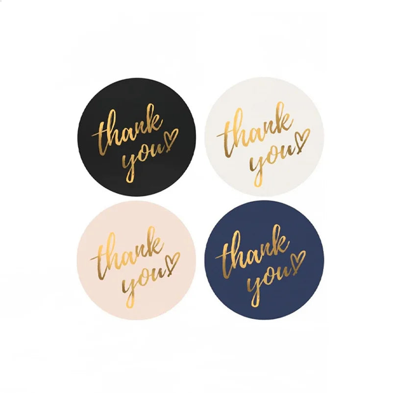 50-500pcs 1inch Blue Thank You Stickers For Envelope Sealing Labels Stationery Supplies Handmade Wedding Gift Decoration Sticker - Smarsty