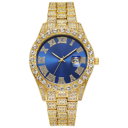 Luxury Men's Quartz Watch with Rhinestone Detail - Smarsty