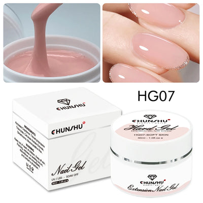 Milky White Builder Gel For Nail Extensions 30ML Self Leveling Formula - Smarsty