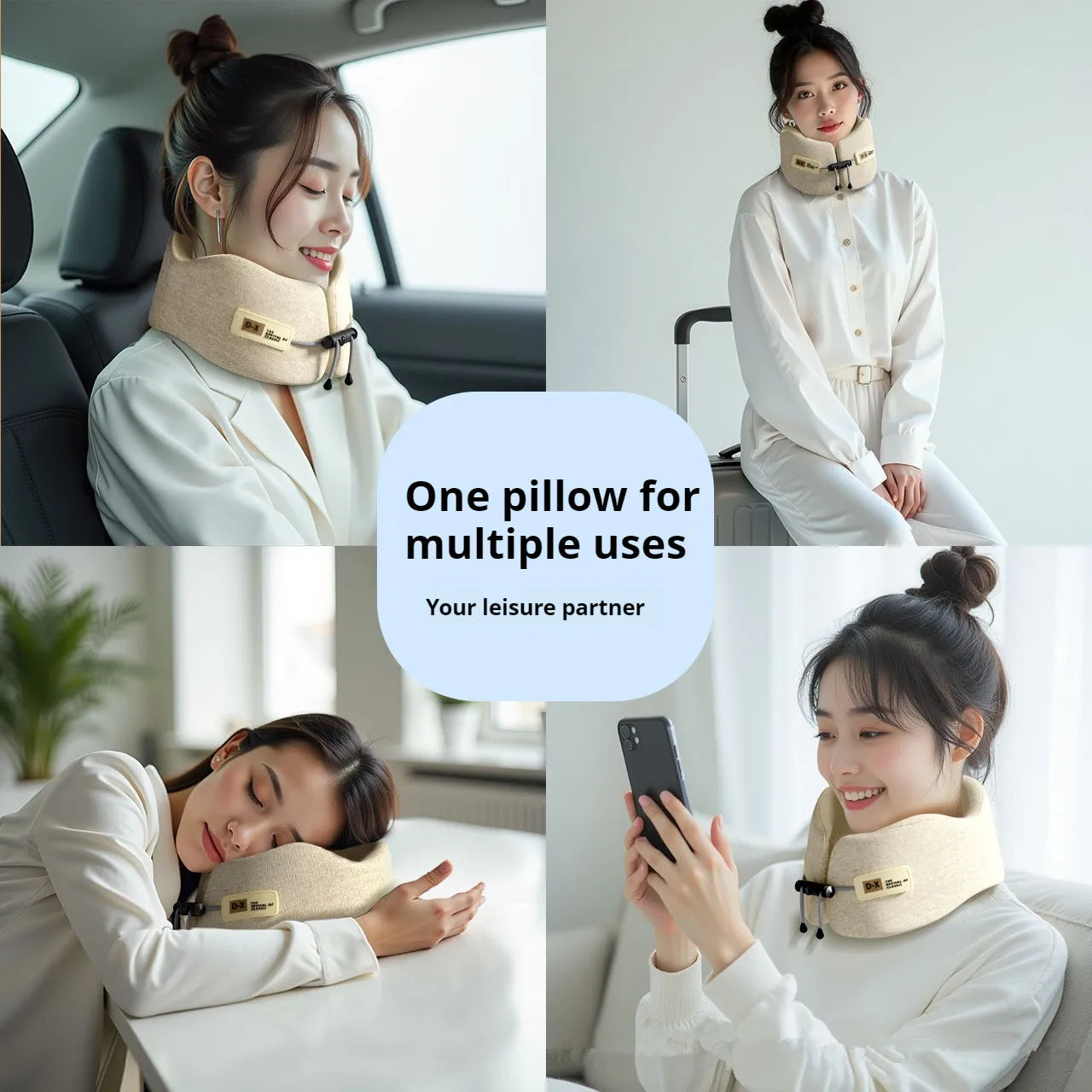 Memory Foam U-Shaped Travel Pillow for Neck Support - Smarsty