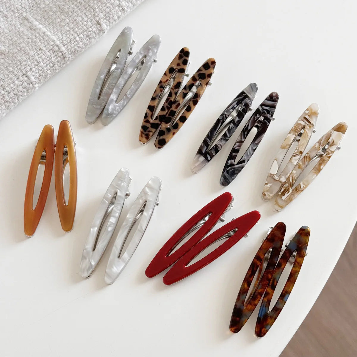 Colorful Acetate Hair Clips Set for Stylish Women - Smarsty