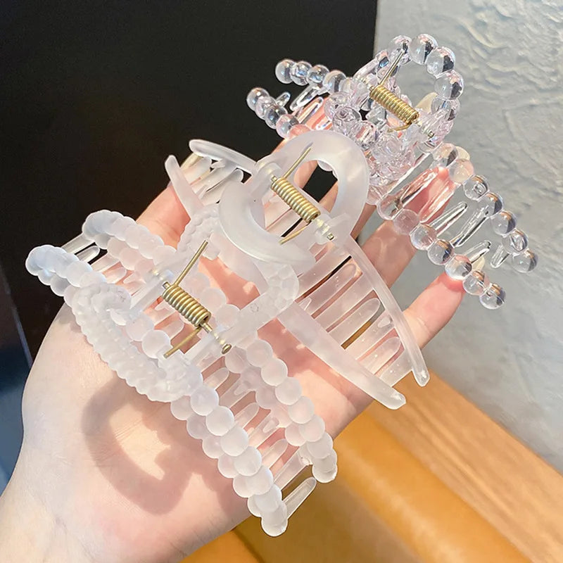 3pcs Large Clear Hair Claw Clips Secure For All Hair - Smarsty