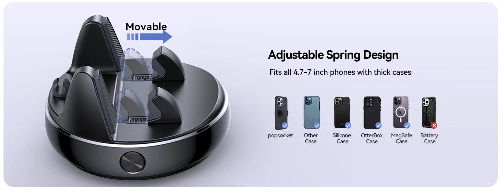 Car Phone Mount Dashboard One Handed Operation 360 Rotation - Smarsty