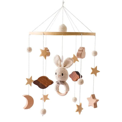 Revolving Music Box For Newborns Baby Crib Imitation Wood Color Hanging Rattle Baby Soothing Musical Toys 0-12 Months Baby Gift by Smarsty