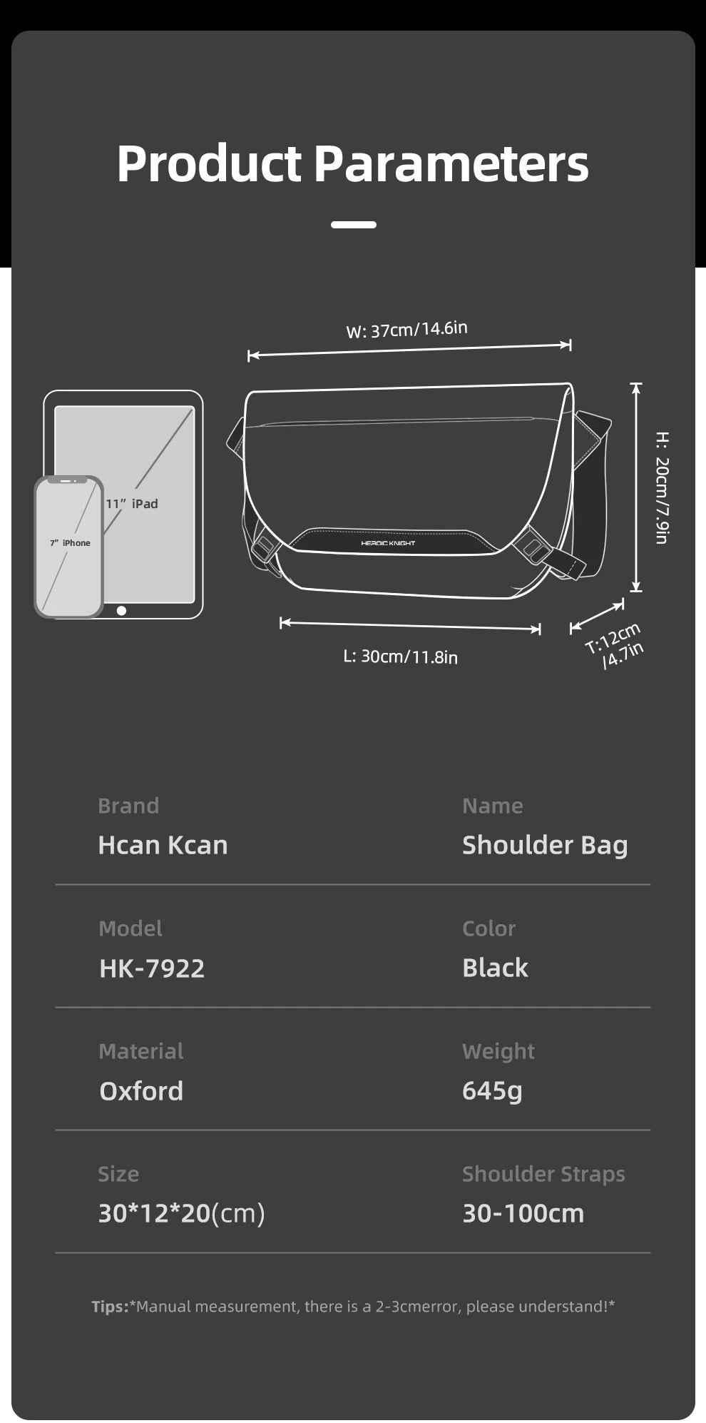 Water Resistant Messenger Bag For Men With Ipad Pocket - Smarsty