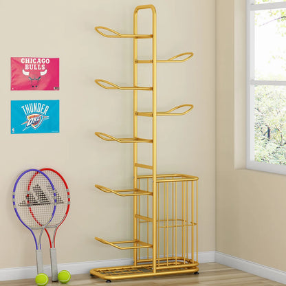 Indoor Children Basketball Storage Rack Put Ball Football Storage Basket Placed Rack Kindergarten Volleyball Stand Holder Space by Smarsty