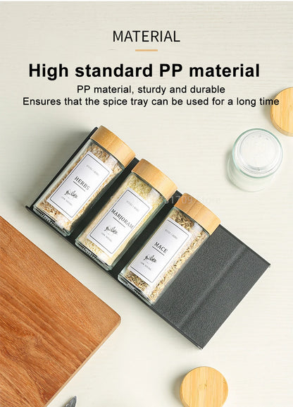 Drawer Spice racks for Kitchen 4 Layers Adjustable Spice Rack for Spice Jars Seasoning Shelf Cabinet Pantry Kitchen Organizer