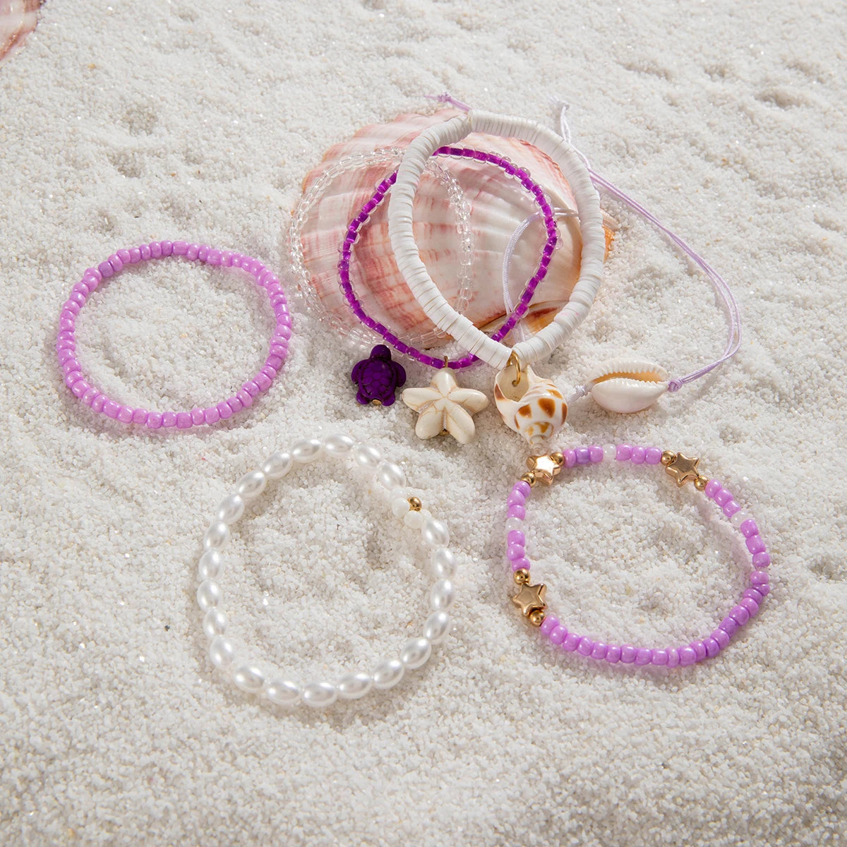 Bohemian Shell Beaded Bracelet Set for Women - Smarsty