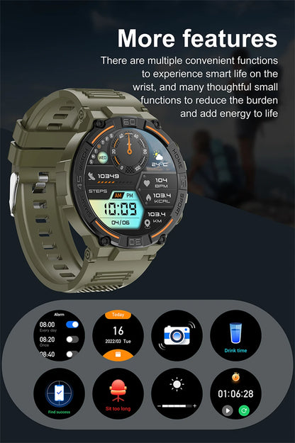 Military Smartwatch for Men with Health Monitoring Features - Smarsty
