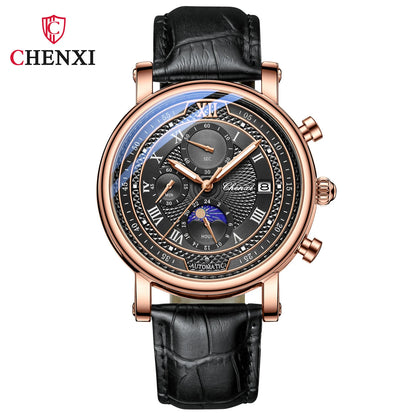 Chenxi Leather Chronograph Quartz Watch for Men - Smarsty