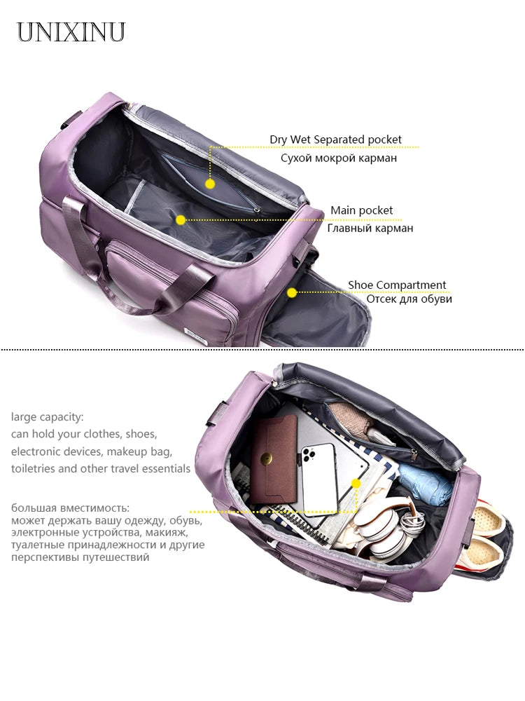 Unixinu Carry On Weekender Duffle Bag With Shoe Compartment - Smarsty