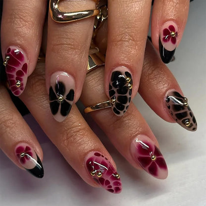 24pcs Flower Design Fake Nail Tips Full Cover - Smarsty