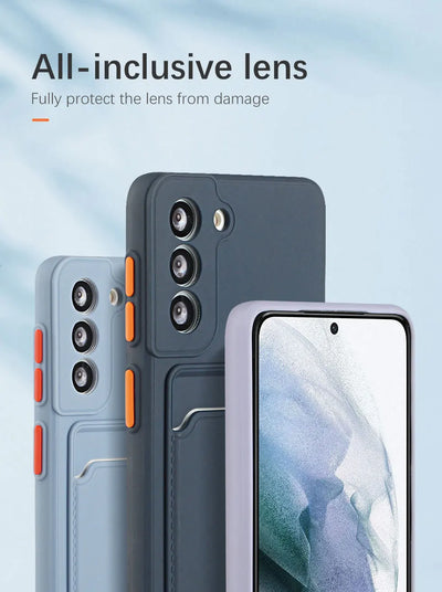 Card Slot Wallet Phone Case With Shockproof Bumper - Smarsty