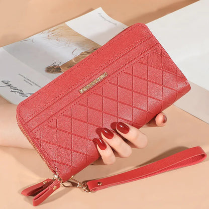 Long Women's Wallet Female Purses Tassel Coin Purse Card Holder Wallets Double Zipper Pu Leather Clutch Luxury Money Phone Bag - Smarsty