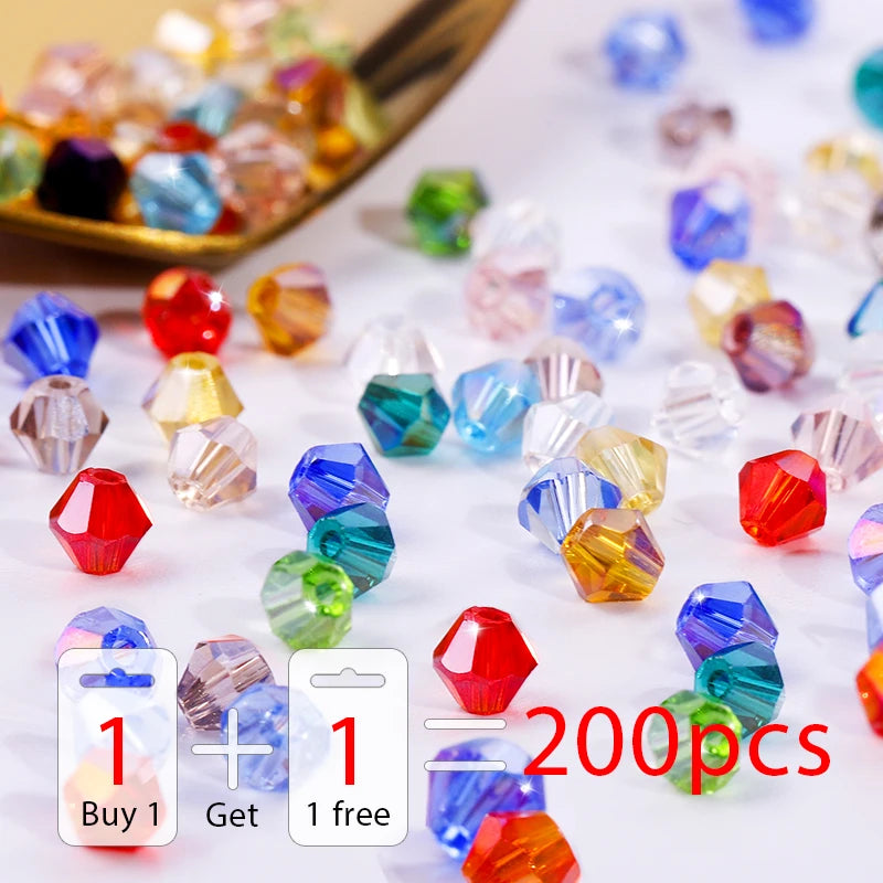 4mm Crystal Bicone Beads for DIY Jewelry Making - Smarsty