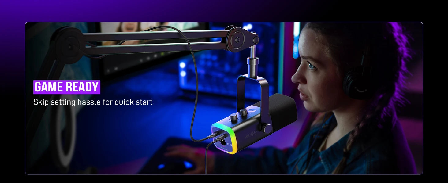 FIFINE USB XLR Dynamic Microphone for Gaming and Streaming - Smarsty