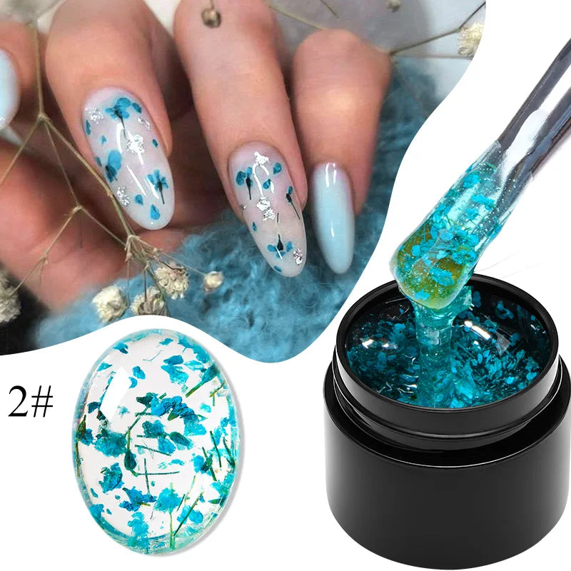 Pink Dried Flower Gel Nail Polish for Fairy Nail Art - Smarsty