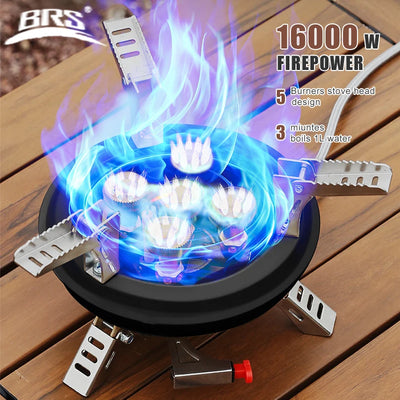 BRS-201A Portable Camping Gas Stove 16000W High Pressured Propane Butane Gas Burner Outdoor Emergency Stove with Piezo Ignition by Smarsty