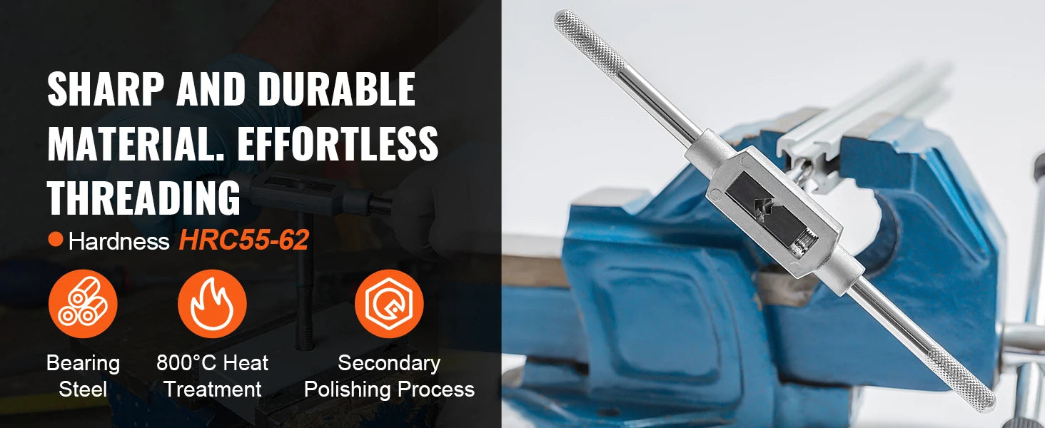 SucceBuy Tap and Die Set 40PCs 60PCs 80PCs 110/116PCs Metric SAE Standard Bearing Steel Taps and Dies Essential Threading Tool