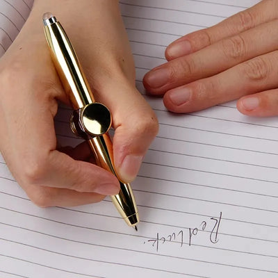 Multifunctional Decompression Finger Rotate Luminous Gyro Pens Toy Fidgets Spinner LED Light Ballpoint Pen Metal Gyro Pen Gift by Smarsty
