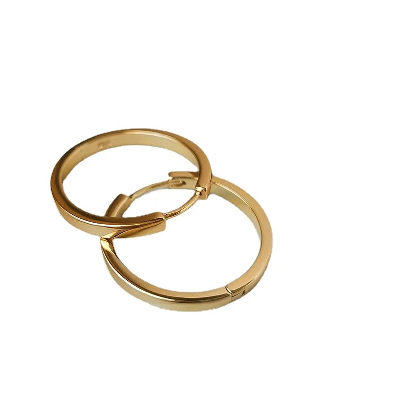 Shiny Delicate Big Round Hoop Earrings For Women Party - Smarsty