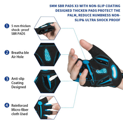 MOREOK Cycling Gloves,Breathable Bicycle Gloves,5MM Gel Pads Non-Slip Mountain Bike Gloves MTB Road Biking Gloves for Men Women by Smarsty