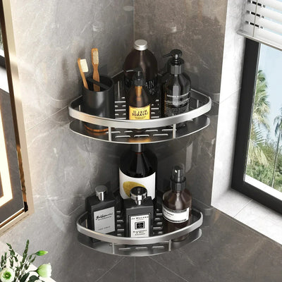 Aluminum Alloy Bathroom Shelf No Drill Storage Solution - Smarsty