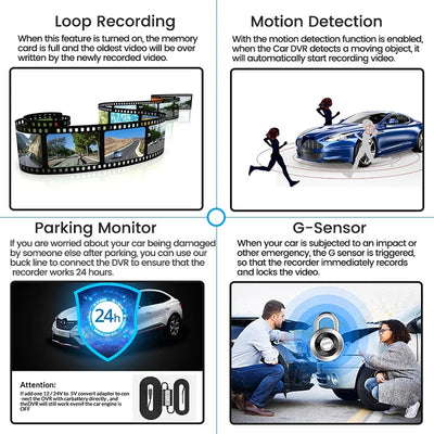Dual Lens Dashcam With 4.3 Inch Rearview Mirror FHD 1080P - Smarsty