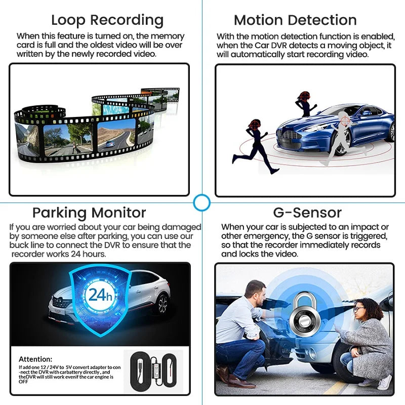 Dual Lens Dashcam With 4.3 Inch Rearview Mirror FHD 1080P - Smarsty